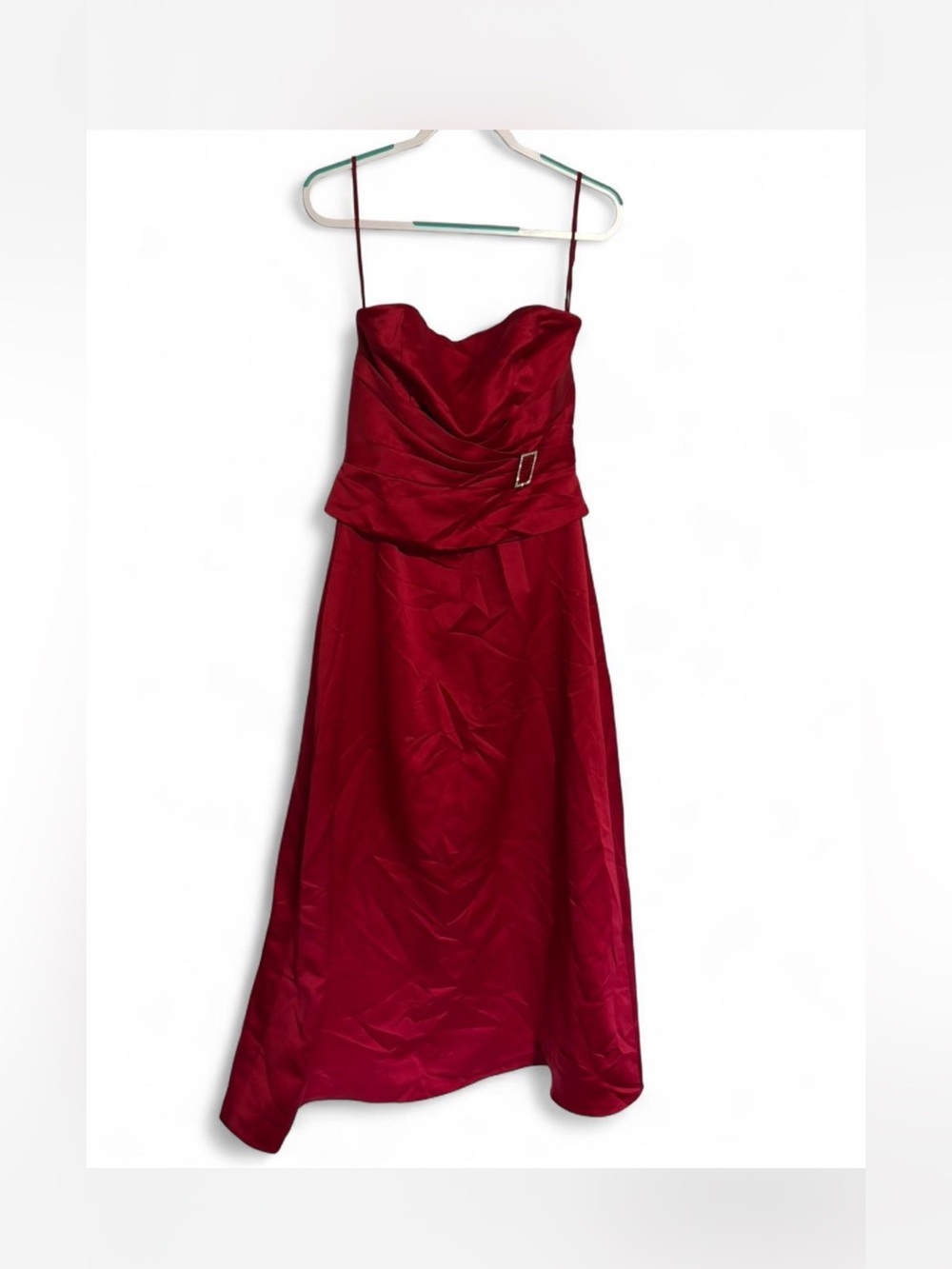 VTG Jordan Fashions Y2K Red Satin Sweetheart Formal Gown Dress 10